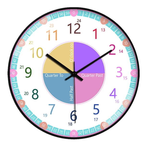 Reloj De Pared Para Profesores De Tiempo De 12 Pulgadas, Reloj De Pared Para Aprender A Decir La Hora Para El Aula, Dormitorio, Sala De Estar, Guardería seitruly HA025666-00