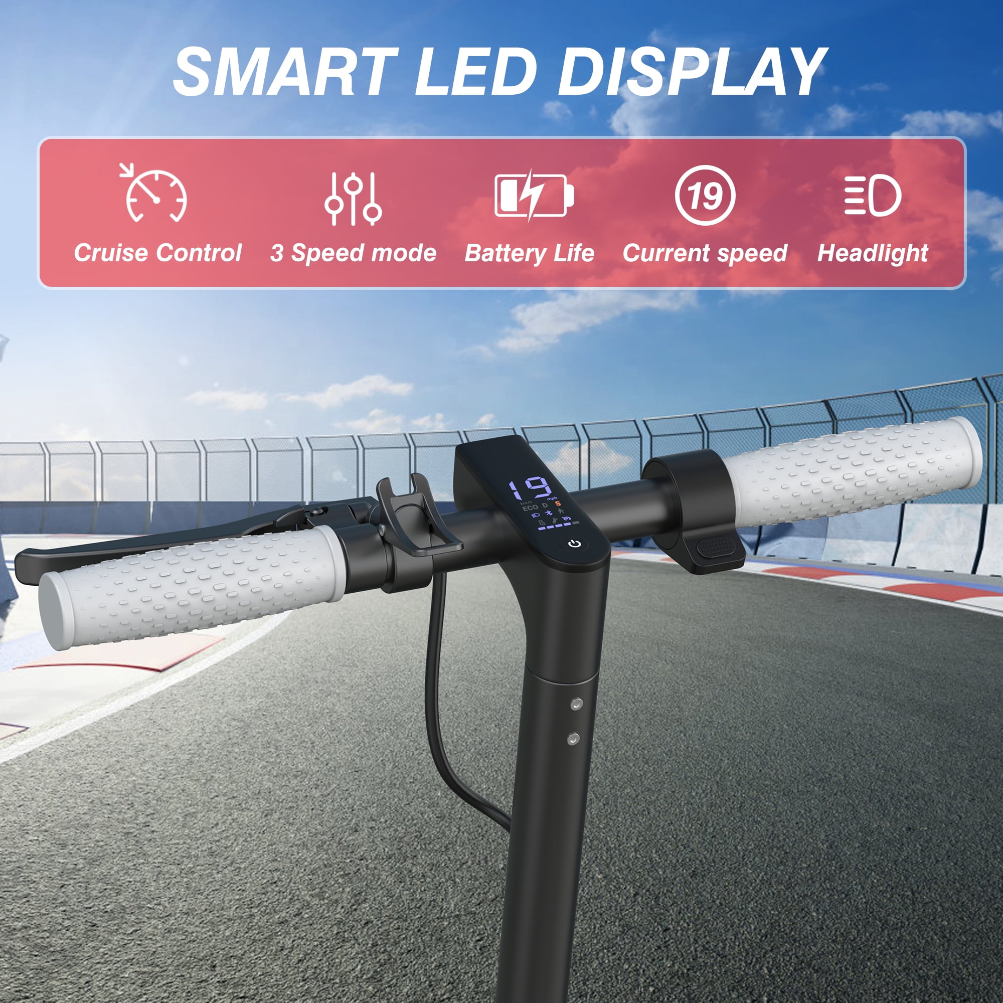 AOVOPRO WHITE ES80 350W 8.5' Foldable Electric Scooter for Adults and Child, 21 Miles Range UL2272