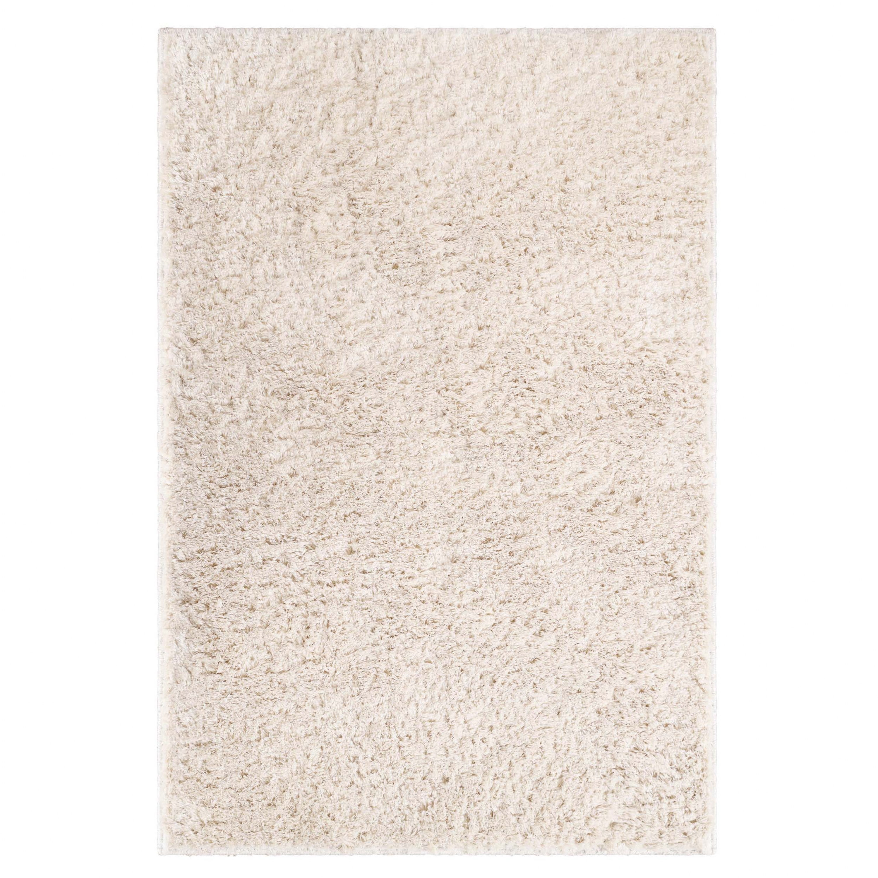 Superior California Shag Non-Slip Indoor Area Rug, 6' x 9', Ivory
