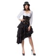 thumbnail image 2 of Falda Medieval renacentista de la Era victoriana para mujer, faldas góticas asimétricas en capas de satén con volantes negros, vestido pirata Steampunk con lazo, 2 of 5