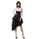 thumbnail image 2 of Falda Medieval renacentista de la Era victoriana para mujer, faldas góticas asimétricas en capas de satén con volantes negros, vestido pirata Steampunk con lazo, 2 of 5