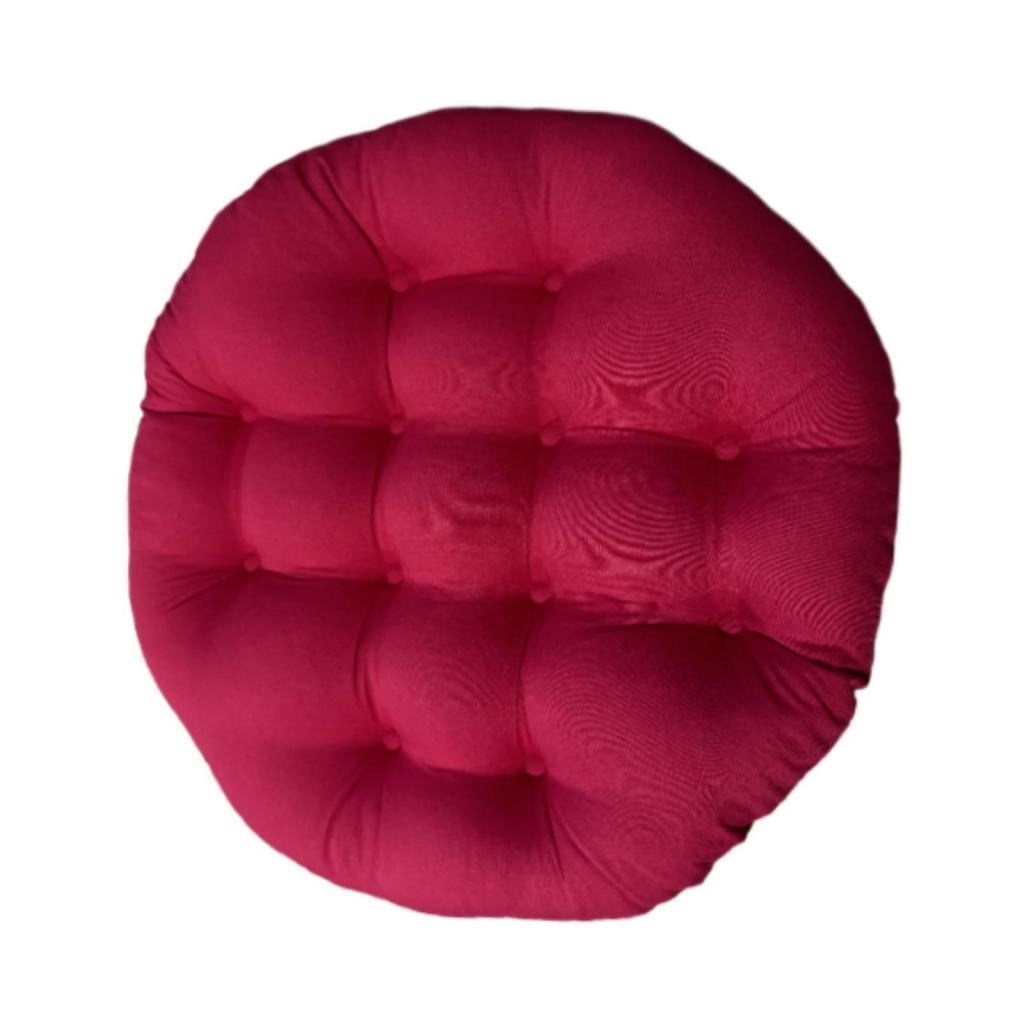 Aymzbd 24Inx24in Seat Cushion Pillow Chair Pads Washable Round Outdoor Seat Cushion for Dark Red