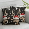 thumbnail image 3 of Pillow Case Covers King  Soft Pillow Shams Covers Christmas Doodle Reindeer, Rectangular Bed Pillowcases for Bedroom Sofa Couch, 3 of 7