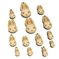 thumbnail image 1 of Cute Bunny Rabbit Head Wood Mini Charms Shapes DIY Craft Jewelry - With Hole - 12mm (26pcs), 1 of 7