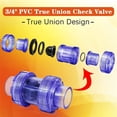 thumbnail image 6 of Check Valve 3/4 Inch True Union Transparent Blue UPVC Pipeline One-Way, 6 of 6