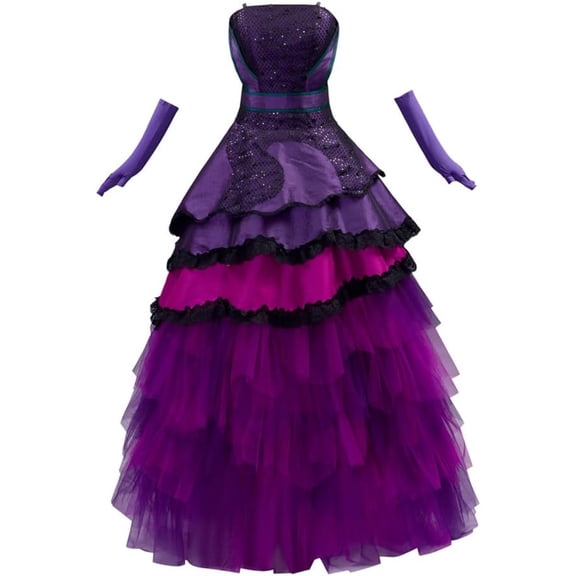 Adult Dress Women's Musical Mal Princess Puffy Dress with Gloves