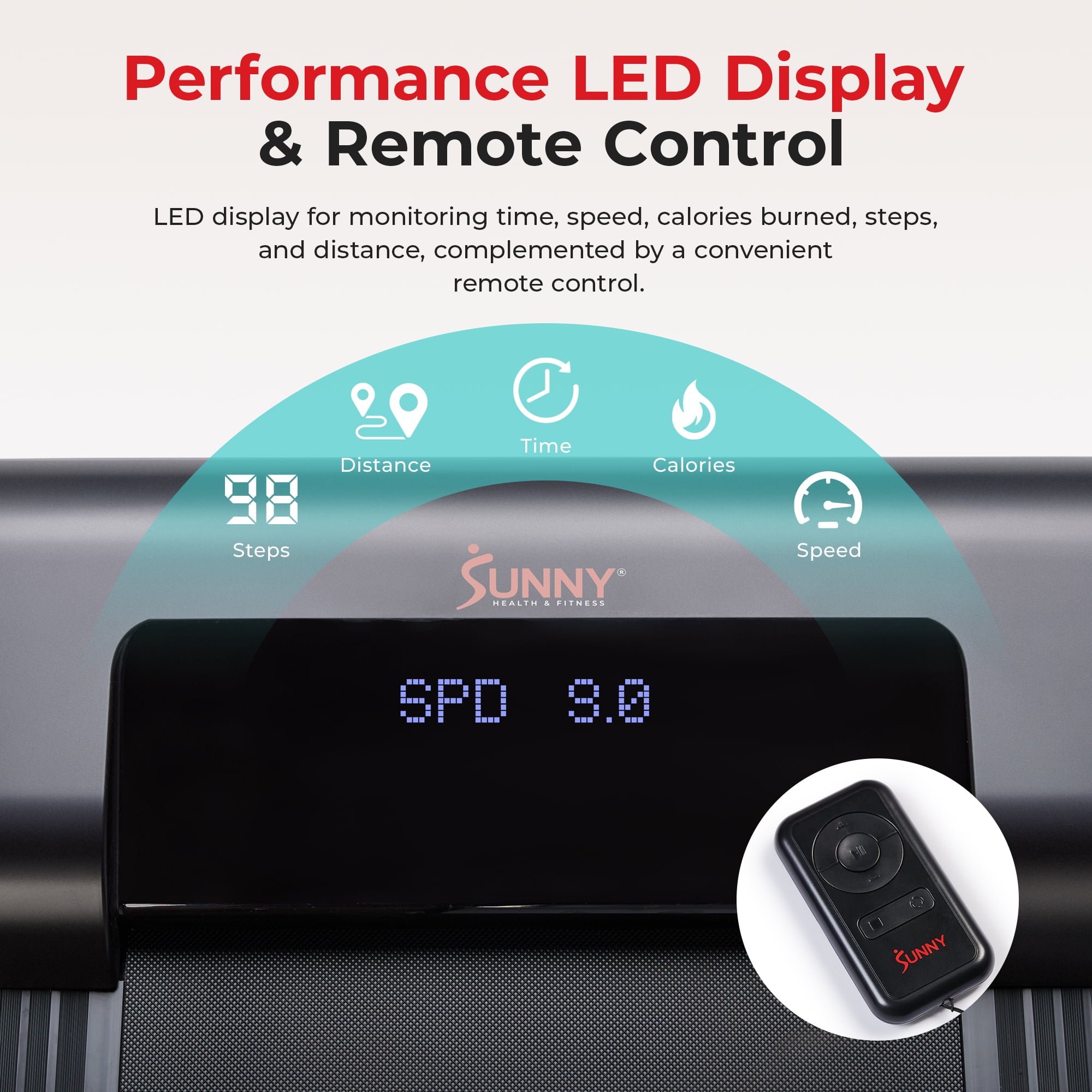 Sunny Health & Fitness Smart Slim Treadmill with Arm Exerciser w Bluetooth & Free SunnyFit® App Membership – SF-T723007