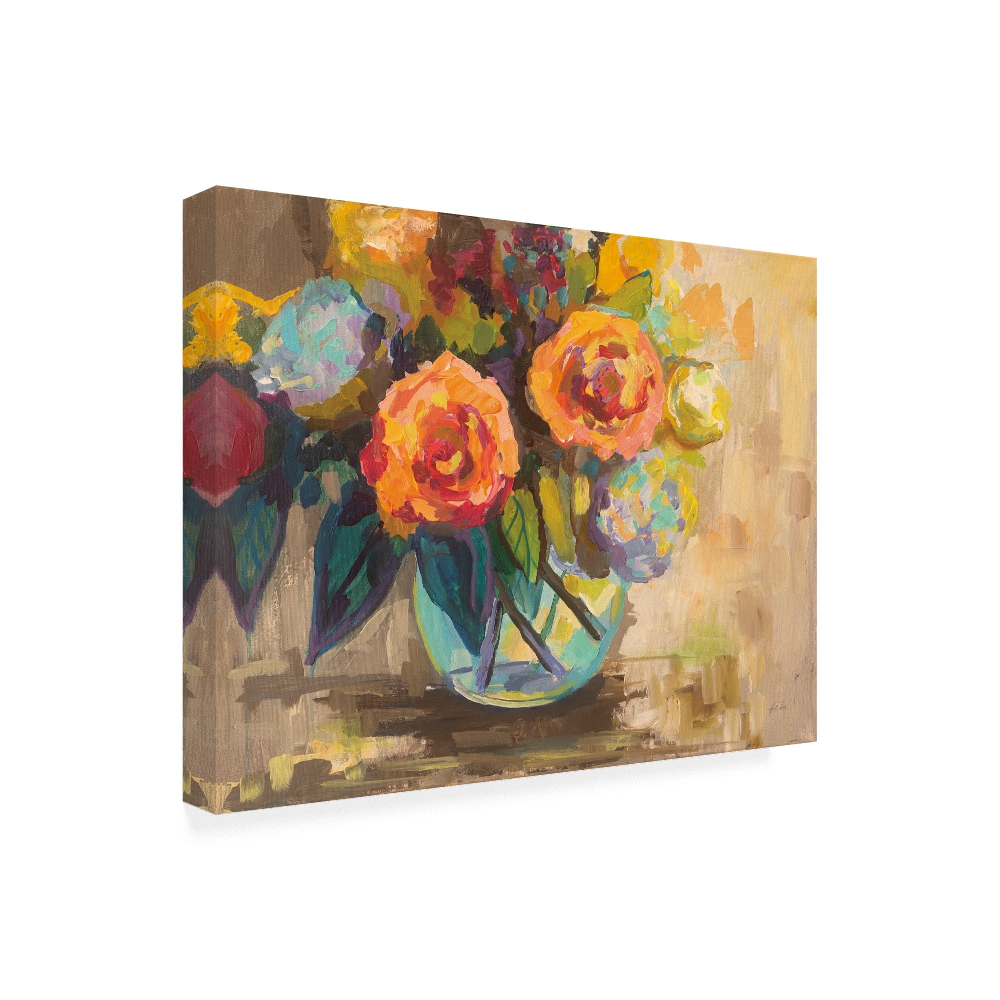 Trademark Fine Art 'The Couple Orange And Blue' Canvas Art by Jeanette Vertentes
