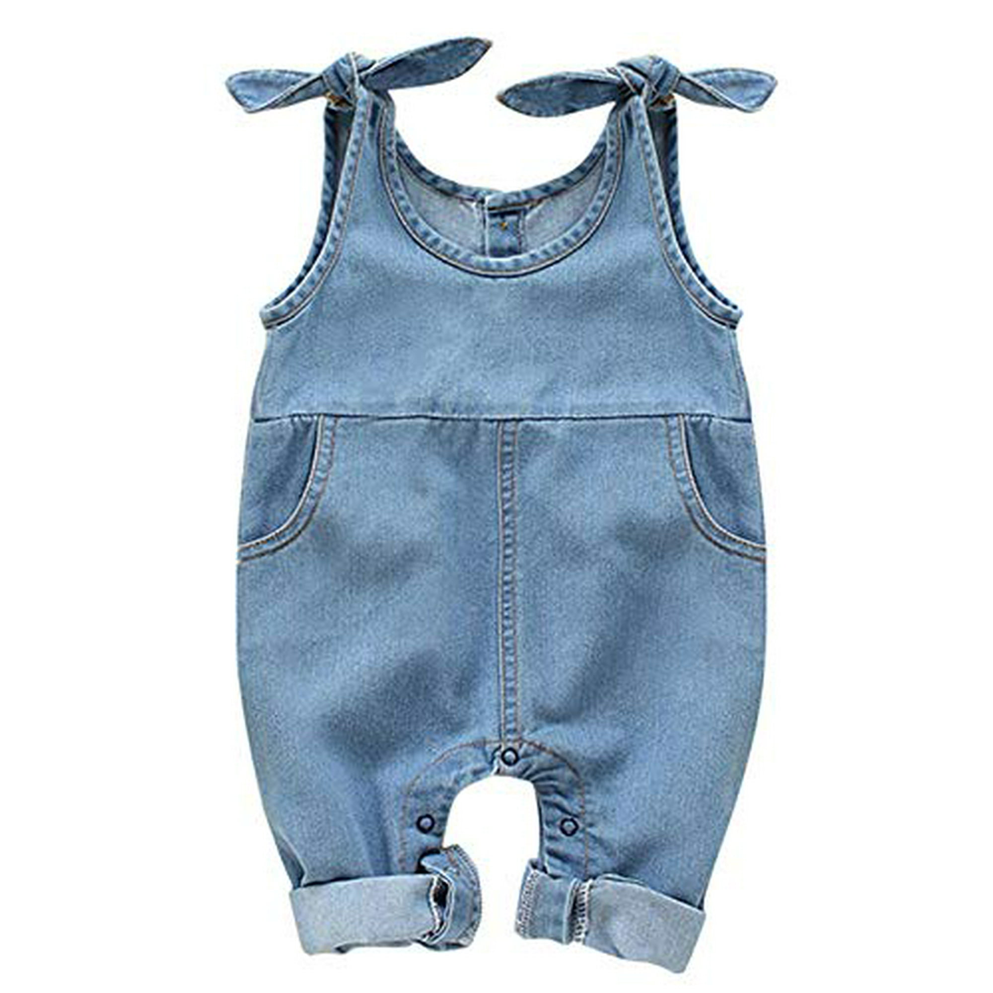 See Pic Baby Boy Girls Outfit Infant Denim Romper Jumpsuit Jeans Overalls Other