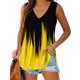 thumbnail image 2 of Playeras,Blusas y Tops,Ropa para Mujer Recortada camisetas sin mangas para las mujeres Mujeres Casual Tie Dye Impresión Cuello en V Sin mangas Chaleco Camiseta Blusa Tops (Yellow, L), 2 of 6