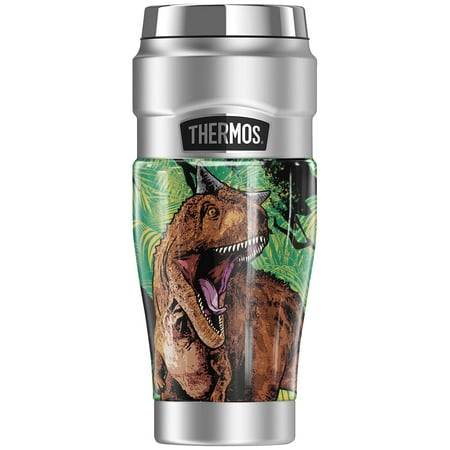 

Jurassic World Neon Jungle Carnotaurus THERMOS STAINLESS KING Stainless Steel Travel Tumbler Vacuum insulated & Double Wall 16oz
