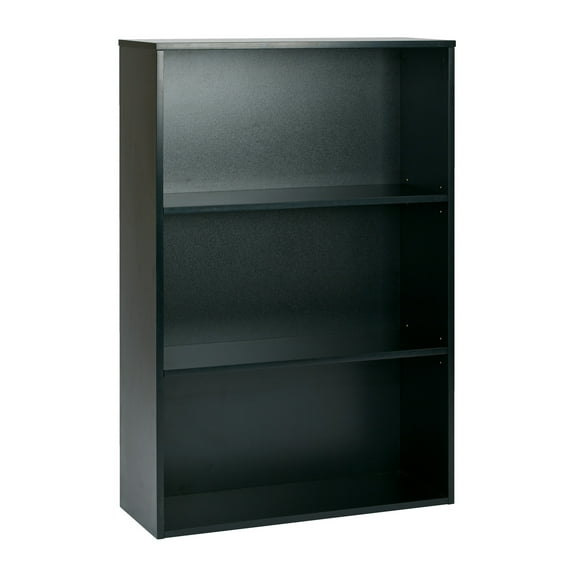 Prado 48 inch 3 Shelf Black Bookcase by Office Star