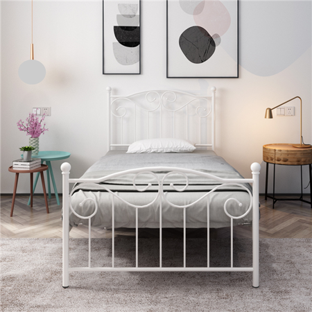 Yaheetech Steel Smart Base Twin Bed Frame W Headboard Footboard