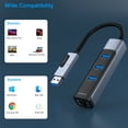 thumbnail image 4 of BENFEI USB-C/USB 3.0 to Ethernet Adapter with 3*USB 3.0 Ports, Gray, 4 of 7