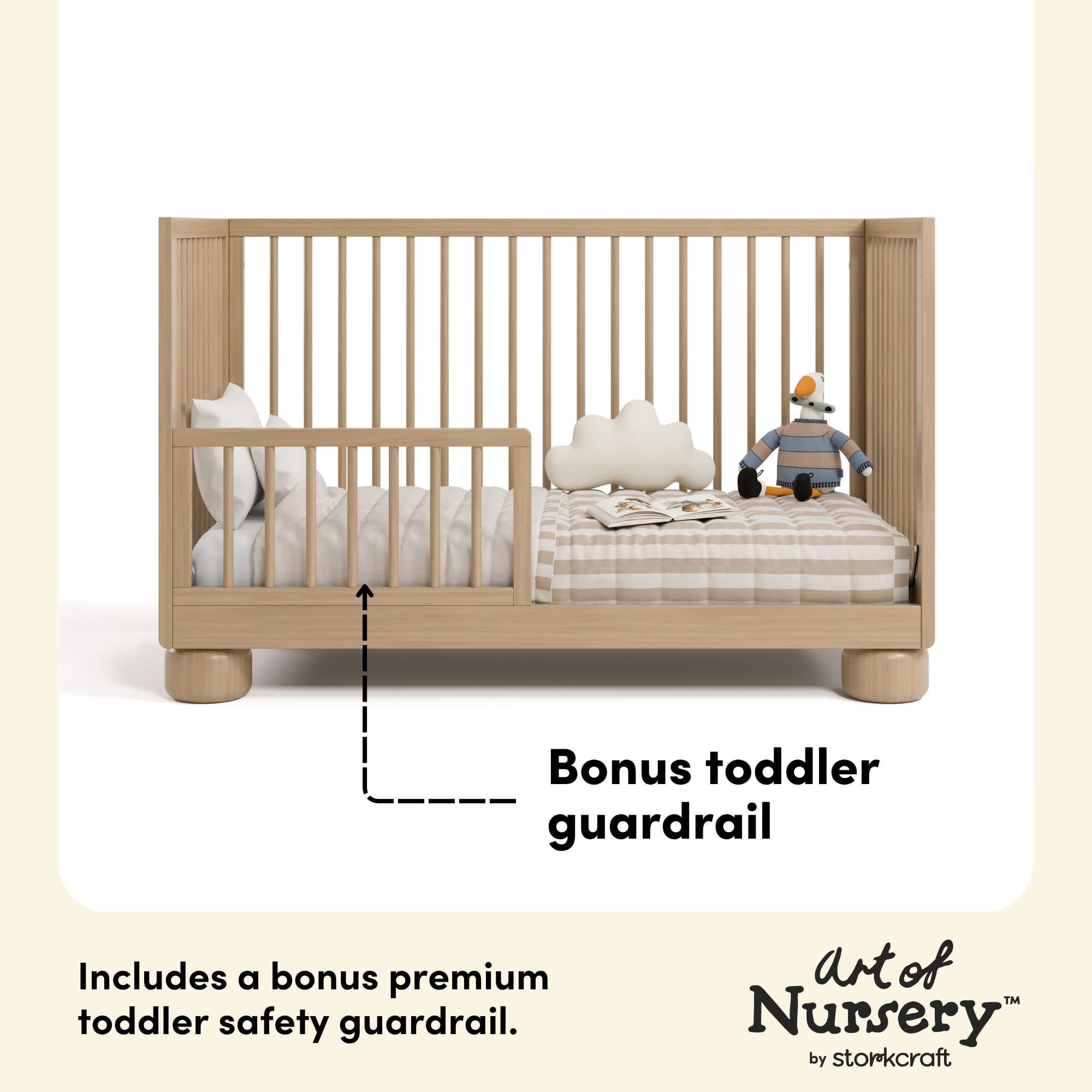 Storkcraft Sorrento 3-in-1 Convertible Crib with Bonus Toddler Guardrail - Driftwood