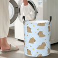 thumbnail image 4 of Swim Capybaras Duck Laundry Basket, Laundry Hamper Waterproof Laundry Bag Clothes Hamper Laundry Bin with Handles for Bedroom, Living Room, Kids Room-#, 4 of 5