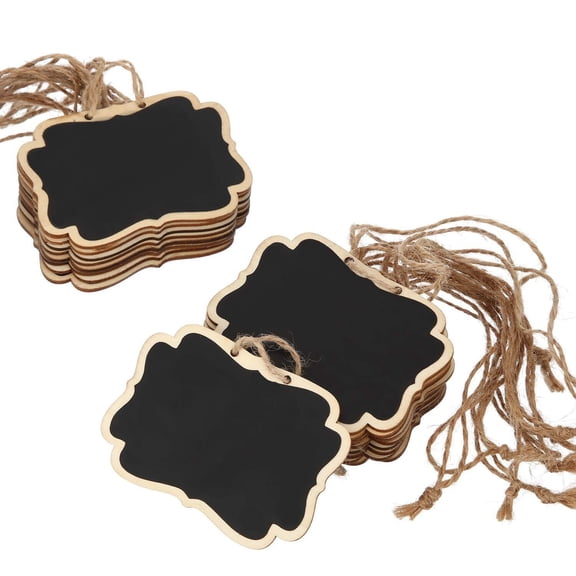 Wooden Mini Chalkboard Signs Chalkboard Hanging Labels, Ideal Price Tags, Message Boards, Black(20)