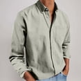 thumbnail image 2 of Juesizh Long Sleeve Shirts for Men Plus Size Lapel Button up Shirts Casual Trendy Solid Color Tee Shirts With Pockets, S-4XL, 2 of 7