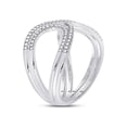 thumbnail image 3 of FB Jewels 10kt White Gold Womens Round Diamond Crossover Fashion Ring 1/3 Cttw, 3 of 4