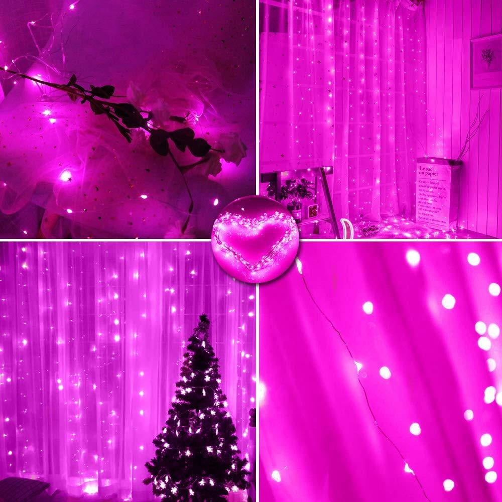 Remote Control 300 LED Pink Christmas Curtain Lights - Standard - On Sale -  Bed Bath & Beyond - 32904940