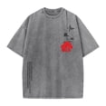 thumbnail image 4 of Washed Vintage T Shirts for Men 2026 Summer Casual Short Sleeve Crewneck Rose Flower Graphic Tees, 4 of 4