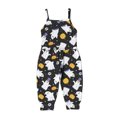 thumbnail image 2 of QISIWOLE Halloween Jumpsuit Gift for Toddler Baby Girl Spaghetti Straps Romper Cute Pumpkin Graphic One Piece Outfit Sales, 2 of 9
