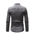 thumbnail image 4 of xiaxaixu  Men's Spring Autumn Casual Shirts Solid Color Long Sleeve Lapel Denim Tops Button Shirts for Party, 4 of 6