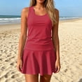 thumbnail image 3 of Womens Tankini Bathing Suit 2 Piece Swimwear with Sleeveless Tank Top and Flared Swim Skirt Modest Tummy Control Swimwear, L, 3 of 7