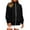 Black(Womens Tops), variant on Women’s Oversized Waffle Knit Zip-Up Jacket High Neck Full Zip Side Pockets Ribbed Cuffs Hem Warm Sweatshirts,Beige,Size XL