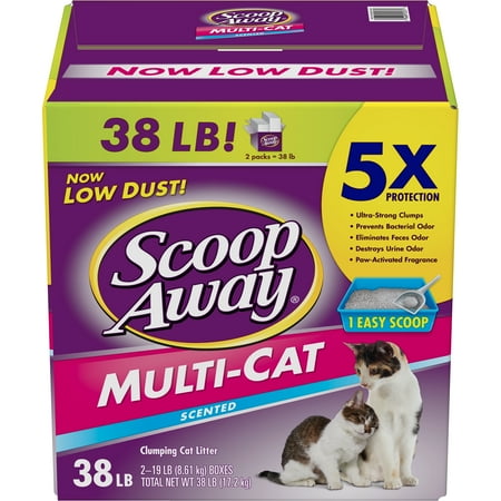 Scoop Away Multi-Cat, Scented Cat Litter, 38 lbs - Walmart.com