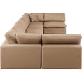 thumbnail image 2 of Meridian Furniture Comfy Tan Faux Leather Modular Sectional, 2 of 9