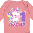 thumbnail image 4 of Inktastic 1 Year Old with Cute Unicorn Birthday Girls Long Sleeve Baby Bodysuit, 4 of 5