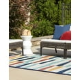 thumbnail image 4 of Unique Loom Belize Outdoor Collection Area Rug - Lamanai (6' x 9' Rectangle Ivory/Navy Blue), 4 of 12