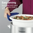 thumbnail image 6 of Hamilton Beach 4 Qt Slow Cooker, Stoneware Crock with Removable Pot, White and Silver, 6 of 9