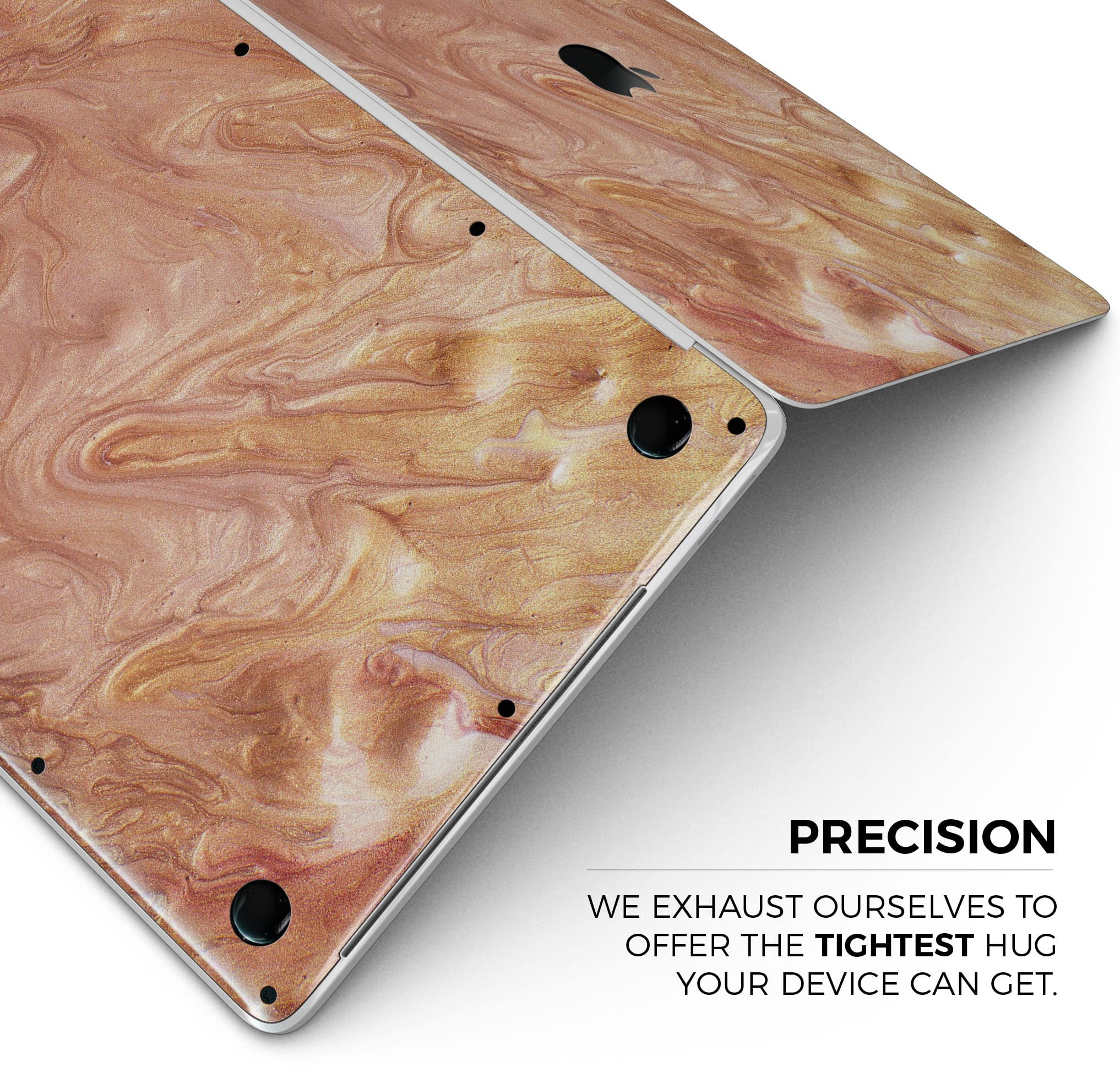 Modern Marble Copper Metallic Mix V3 Premium Protective Decal Skin-Kit for the Apple Credit Card