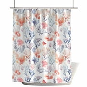 Shower Curtains for Bathroom-72"x72",Summer Watercolor Ocean Fish Coral Waterproof Bath Curtain Grommet Shower Curtain Set with Hooks,Coastal Marine Creature Washable Bath Accessories