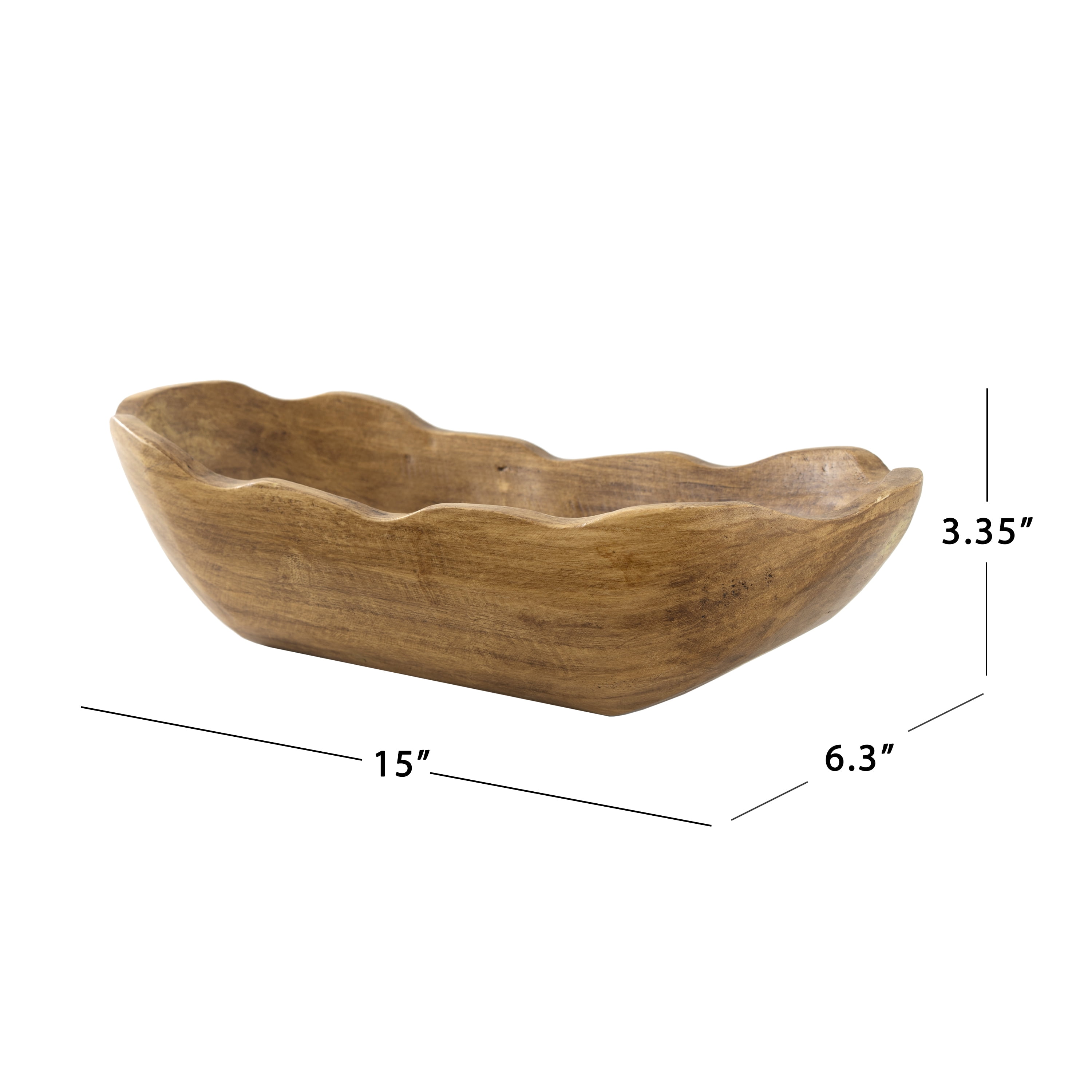 Better Homes & Gardens Decorative Dough Bowl, Carved Wood, Mid-Tone Brown, Indoor