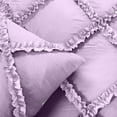 thumbnail image 3 of SGI Bedding 3 Piece Cotton Diamond Ruffle Duvet Cover Lilac Solid 600TC Oversized King, 3 of 8