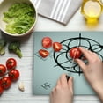 thumbnail image 3 of Geometry Cutting Board, Sketchy Geometric Plan with Swirled Spiral Origins of Cosmos Universe, Decorative Tempered Glass Cutting and Serving Board, Large Size, Black Grey White, by Ambesonne, 3 of 5