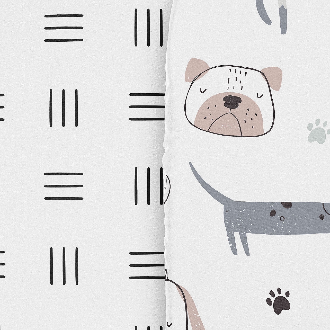 Sweet Jojo Designs Cartoon Puppy Boy, Girl, Unisex/Gender Neutral Baby Bassinet Fitted Sheets Set 2 Piece