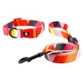 thumbnail image 2 of Flmtop Traction Rope Set Metal Buckle Pet Accessories Polyester Double-sided Printing Harness Traction Rope Set for Walking Red Sunset, 2 of 9