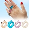thumbnail image 3 of Cute Acrylic Green Frog Animal Finger Resin Rings Women Party L0D6 Gift Men Y0H22, 3 of 6