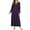 Dark Purple, variant on Women's Long Sleeve Nightgown Long Sleepshirts Henley Sleep Dress Full Length Sleepwear