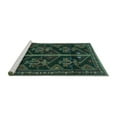 thumbnail image 2 of Ahgly Company Machine Washable Indoor Square Persian Turquoise Blue Traditional Area Rugs, 6' Square, 2 of 4