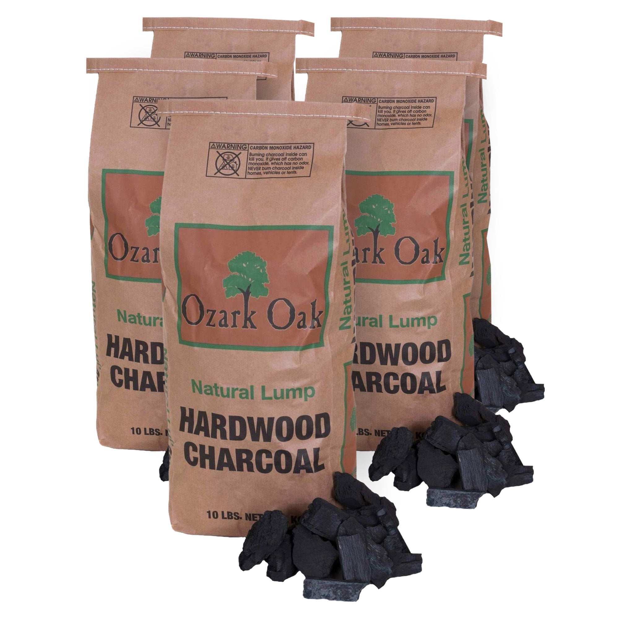 Ozark Oak Natural Hardwood Lump Grill & Smoker Charcoal, 10lb Bag (5