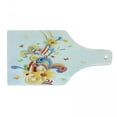 thumbnail image 1 of Abstract Cutting Board, Funky Vertical Wave Pattern Butterfly Happiness Amusing Vintage Style, Decorative Tempered Glass Cutting and Serving Board, Wine Bottle Shape, Multicolor, by Ambesonne, 1 of 1