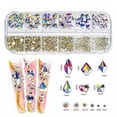 thumbnail image 2 of Diamantes de imitación de cristal con parte posterior plana y múltiples formas para manualidades de arte de uñas, 2 of 5
