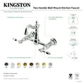 thumbnail image 7 of Kingston Brass KS2442TAL Tudor Double-Handle Wall-Mount Bridge Kitchen Faucet, Polished Brass, 7 of 7