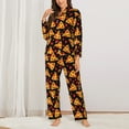 thumbnail image 2 of Lsque Cartoon Pizza Pattern Long Sleeve Pajama Set for Women - Soft 2-Piece Sleepwear and Loungewear Set with Pockets, Comfy Nightwear-XX-Large, 2 of 7