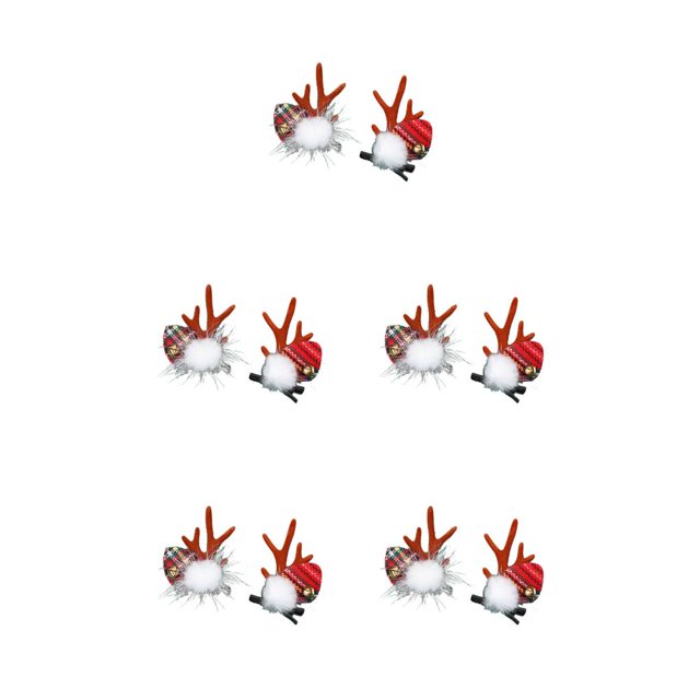Wosthever 1 par de pinzas para el cabello de Navidad, horquilla de cuerno de ciervo de Navidad, Bola de piel de nieve, recuerdo de fiesta, decoración de Type2 NO2 Wosthever CBP547529
